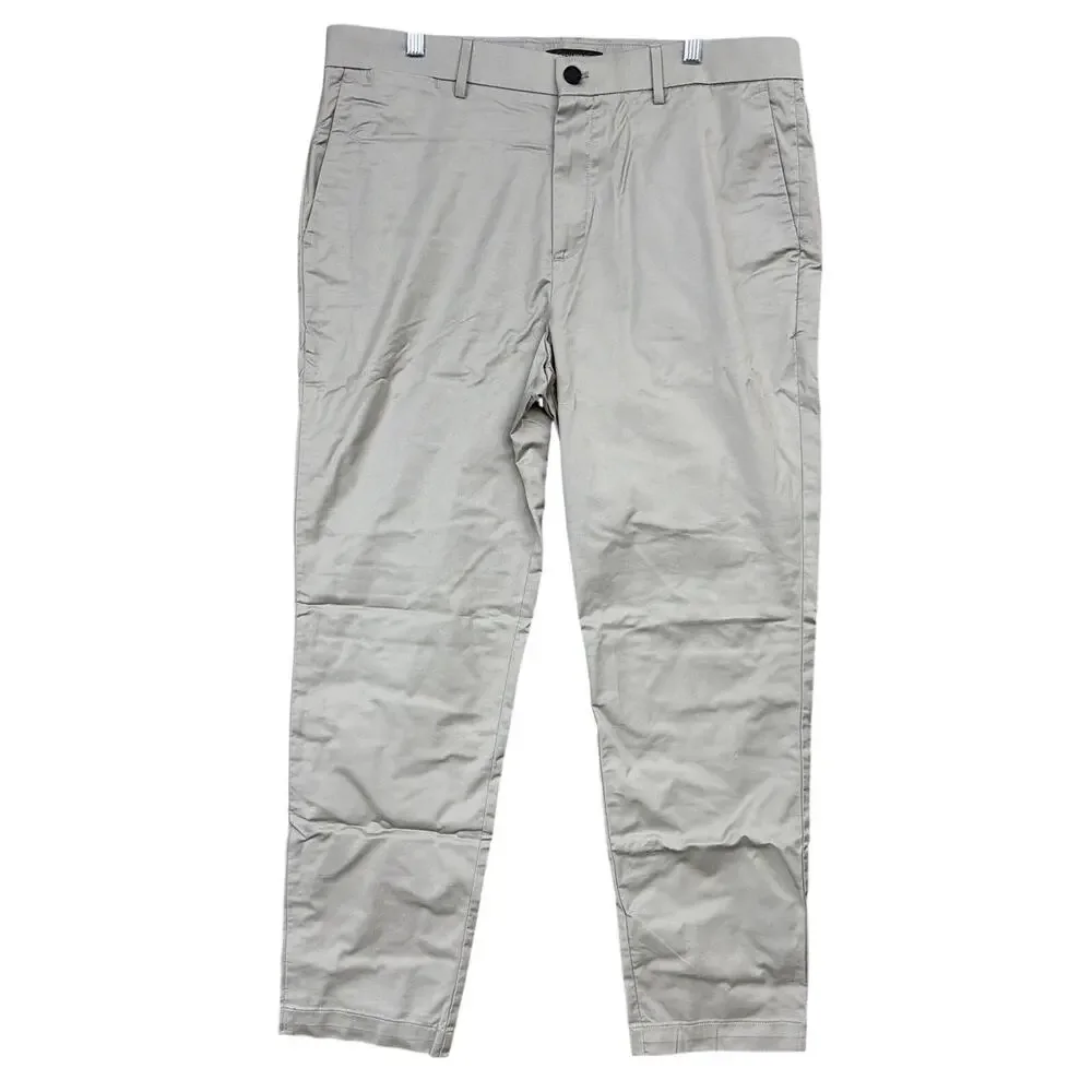 Banana Republic Mens Pants Gray Slim Fit Chinos Casual Workwear Stretch 36x30